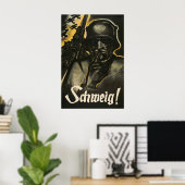 Kaiserlich deutsche Propagandaplakat WWI Stille! Poster (Heimbüro)