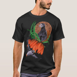 Kaiserliche Blumen mit Papageientauchern T-Shirt