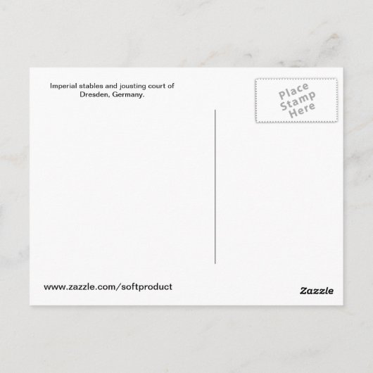 Kaiserliche Burg Pferdeställe. Dresden, Deutschlan Postkarte (Rückseite)