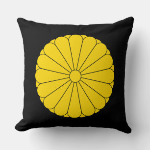 Kaiserliche Flagge Japan Symbol Kaiser Blume gelb  Kissen