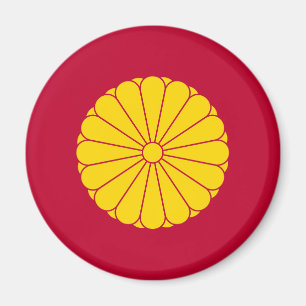Kaiserliche Flagge Japan Symbol Kaiser Blume gelb  Magnet