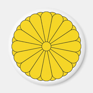 Kaiserliche Flagge Japan Symbol Kaiser Blume gelb  Magnet
