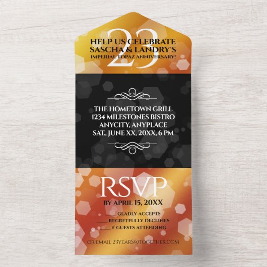 Kaiserliche Hochzeit zum 23. Mal All In One Einladung (Innen Boden)