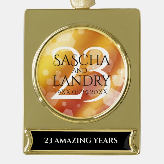 Kaiserliche Hochzeit zum 23. Mal Banner-Ornament Gold (Vorderseite)