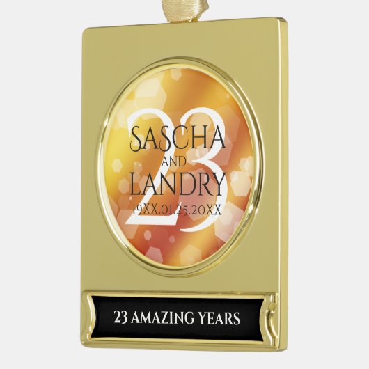 Kaiserliche Hochzeit zum 23. Mal Banner-Ornament Gold (Links)