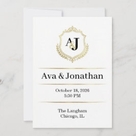 Kaiserliche Luxus-Hochzeitseinladung - Monogramm E Einladung