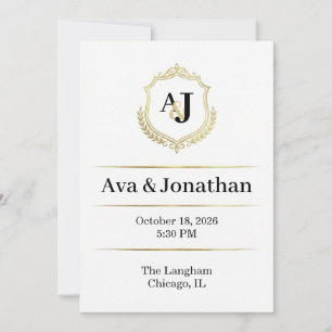 Kaiserliche Luxus-Hochzeitseinladung - Monogramm E Einladung