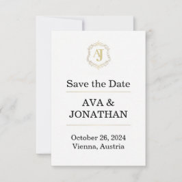 Kaiserliche Luxus-Save-the-Date-Karte – Monogramm- Save The Date