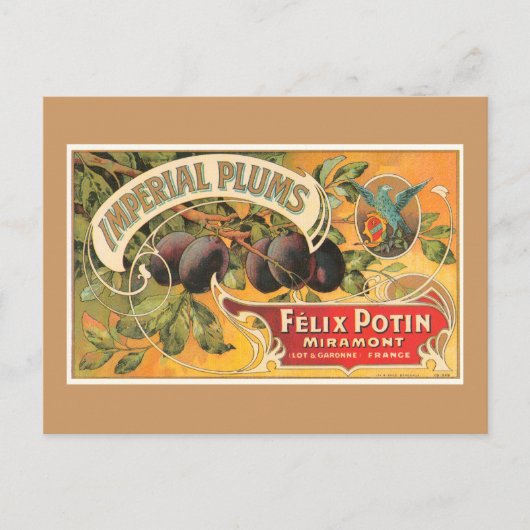 Kaiserliche Pflaumen Postkarte (Vorderseite)