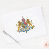 Kaiserliche Wappen Irans (1925-1979) Ovaler Aufkleber (Umschlag)