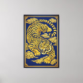 Kaiserlicher Tiger – Gold & Blau Leinwanddruck (Vorderseite)