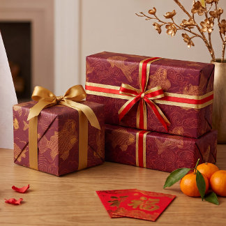 Kaiserliches Glück | Überfluss an riesigen goldene Geschenkpapier