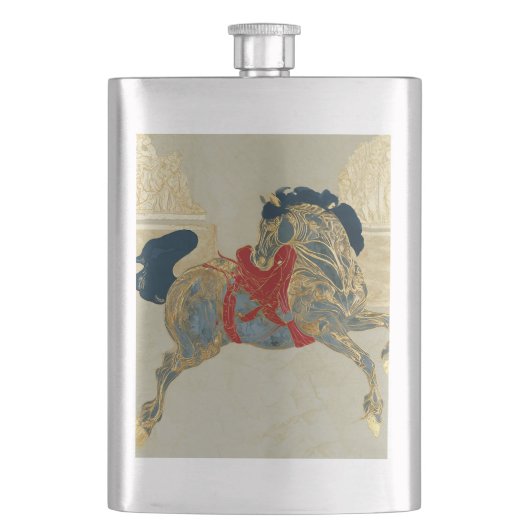 Kaiserliches Goldenes Pferd Flachmann (Vorderseite)