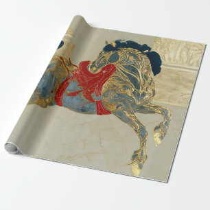 Kaiserliches Goldenes Pferd Geschenkpapier