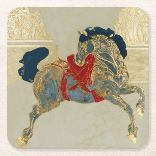 Kaiserliches Goldenes Pferd Rechteckiger Pappuntersetzer