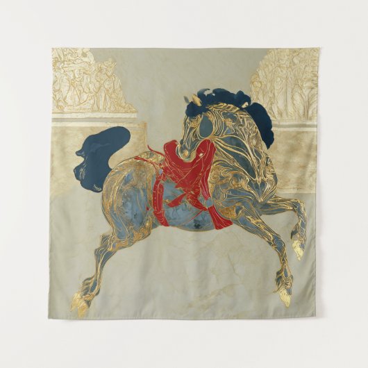 Kaiserliches Goldenes Pferd Wandteppich (Vorderseite)