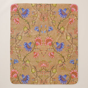 Kaiserliches Rot & Gold ineinandergreifendes flora Sherpadecke