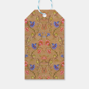 Kaiserliches Rot & Gold verflochtenes Blumen-Seide Geschenkanhänger
