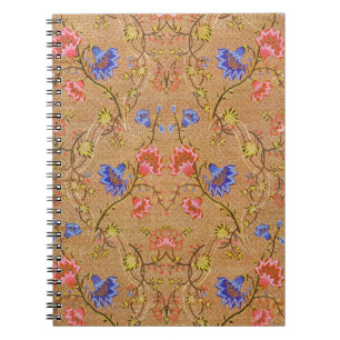 Kaiserliches Rot & Gold verflochtenes florales Sei Notizblock