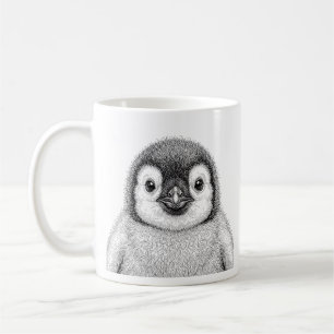 Kaiserpinguin-Küken-Tasse Weiße Tinten-Kunst Kaffeetasse