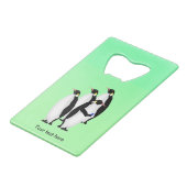 Kaiserpinguin mit einem Handy für Mobiltelefone Geldkarten Flaschenöffner (Rückseite Schrägansicht)