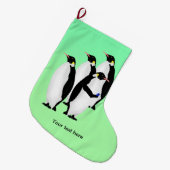 Kaiserpinguin mit einem Handy für Mobiltelefone Großer Weihnachtsstrumpf (Vorderansicht (hängend))