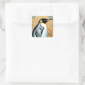 Kaiserpinguin Quadratischer Aufkleber (Tasche)