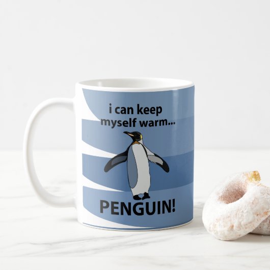 Kaiserpinguin Tier Lustig Kaffeetasse (Mit Donut)