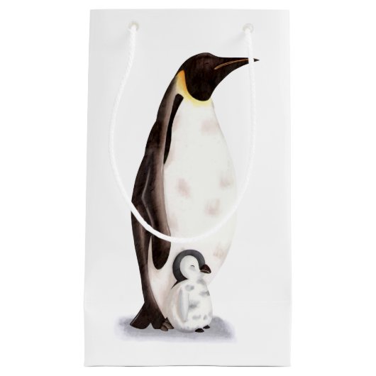 Kaiserpinguin und Pinguin-Baby-Winter Kleine Geschenktüte (Vorderseite)