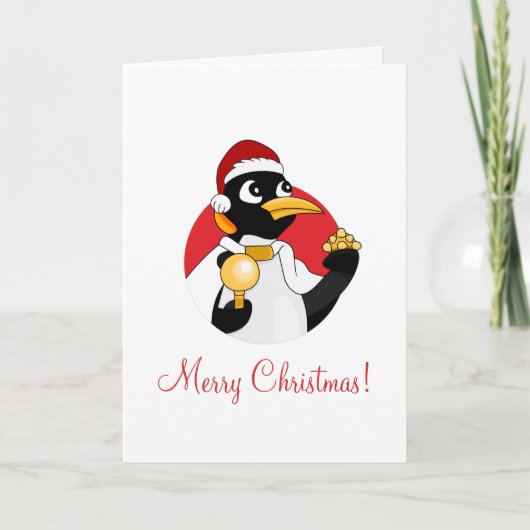 Kaiserpinguin Weihnachten Cartoon Weihnachtskarte (Vorderseite)