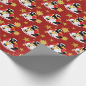 Kaiserpinguin Weihnachts-Cartoon Wrapping Paper Geschenkpapier (Ecke)