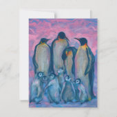 Kaiserpinguine, Antarktische Vögel, Gemälde (Vorderseite)