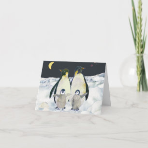 Kaiserpinguine in der Antarktis Feiertagskarte