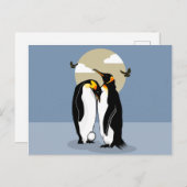 Kaiserpinguine mit Eiern Postkarte (Vorne/Hinten)