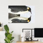 Kaiserpinguine mit Kick-Poster Poster (Heimbüro)