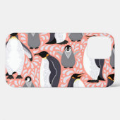 Kaiserpinguine, Sträucher, rosa dekoratives Muster Case-Mate iPhone Hülle (Rückseite (Horizontal))