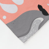 Kaiserpinguine, Sträucher, rosa dekoratives Muster Fleecedecke (Ecke)