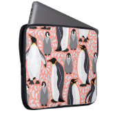 Kaiserpinguine, Sträucher, rosa dekoratives Muster Laptopschutzhülle (Vorne Rechts)