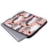Kaiserpinguine, Sträucher, rosa dekoratives Muster Laptopschutzhülle (Vorne Knopf)