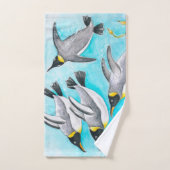 Kaiserpinguine Wasserfarbe Badhandtuch Set (Handtuch)
