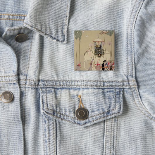 Kaiserprozession (Farbelitho) Button (Beispiel)