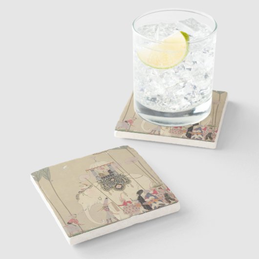 Kaiserprozession (Farbelitho) Steinuntersetzer (Seitenansicht)