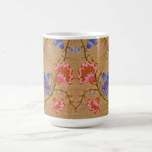 Kaiserrot und Gold verflochtene Seidenblumenkunst Kaffeetasse
