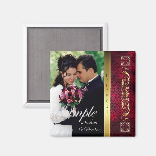 Kaiserrotes Foto Speichern des Datumsfensters Magnet (Vorderseite/Rückseite)