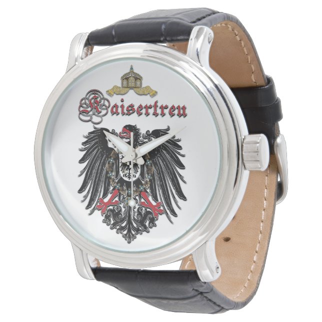 Kaisertreu - Kaiserreich Wappen Adler Armbanduhr (Schrägansicht)