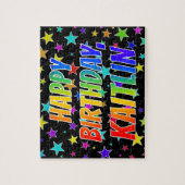 "KAITLIN" Vorname, Spaß "GLÜCKLICHER GEBURTSTAG" Puzzle (Vertikal)