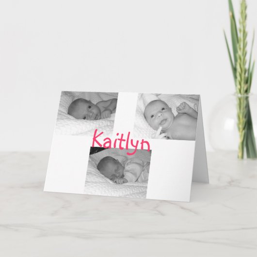 kaitlyn Geburt kündigen an Ankündigung (Vorderseite)