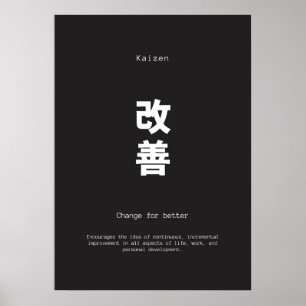 Kaizen japaneses inspirierendes Zitat Poster