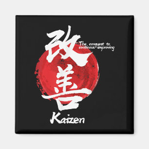 Kaizen Japanisch verbessern Concept Quote Calligra Magnet