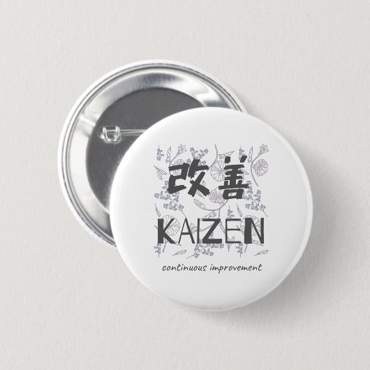 Kaizen - Kontinuierliche Verbesserung Button (Vorne & Hinten)